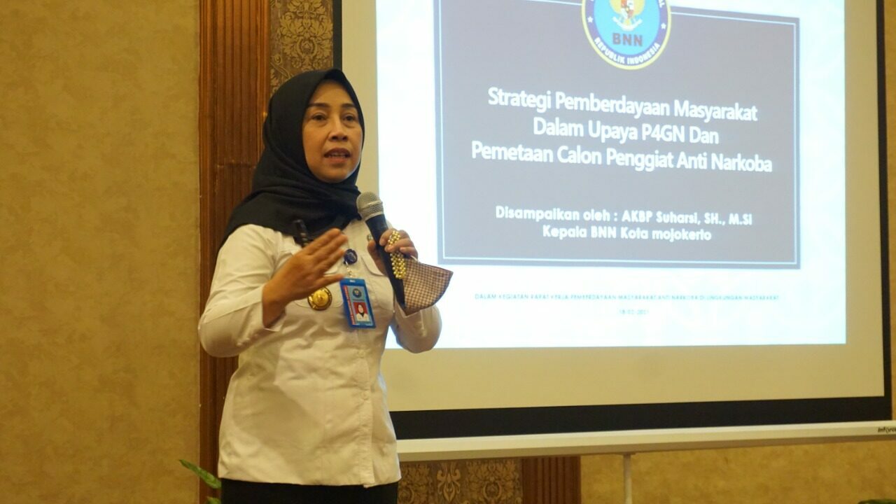 Rapat Kerja Pemberdayaan Masyarakat, BNNK Mojokerto Bersama GandengLurah se-Kota Mojokerto